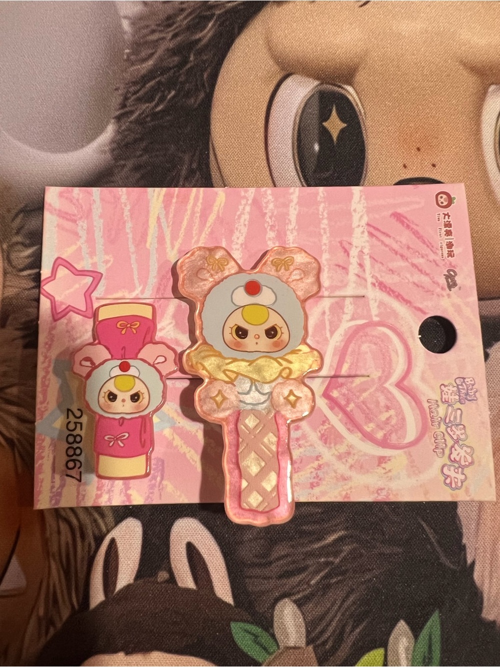 Baby three Cute Pink Character Hair Clip Set